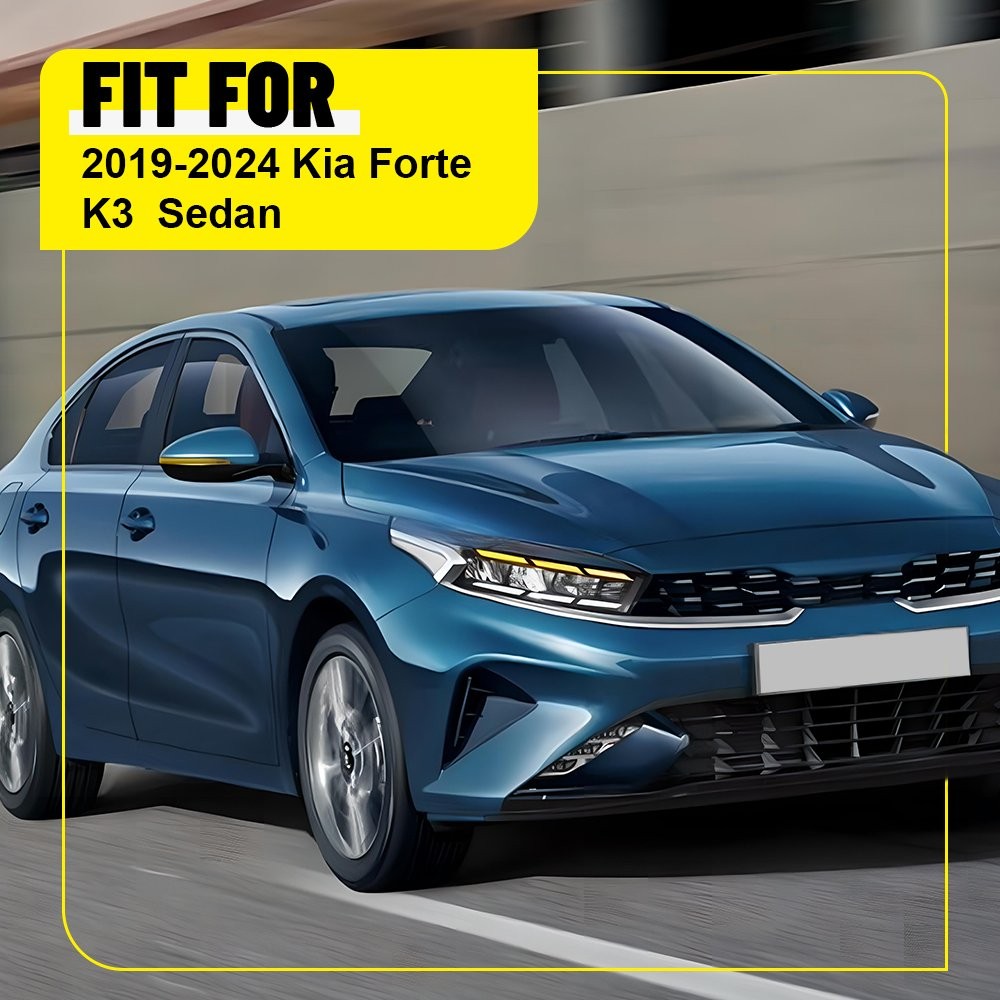 6x Gloss Black Door Window Pillar Post Cover Trim Fits Kia Forte Sedan 2019-2023