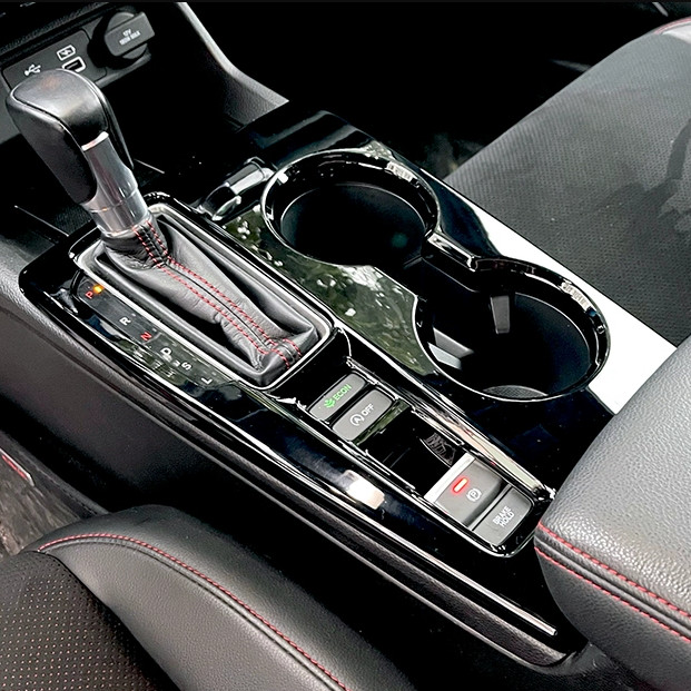 Bright black Interior Gear Shift Panel Trim For Honda Civic 2022-2026
