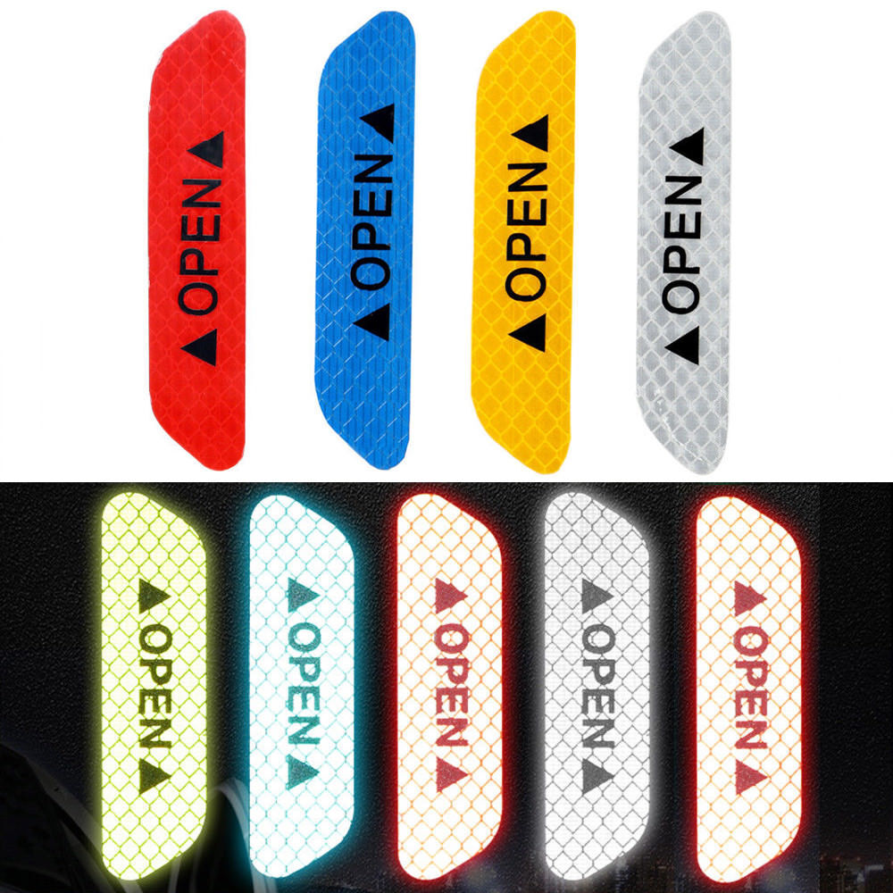 4X Reflective Car Door Open Sticker Safety Warning Tape Accessories US