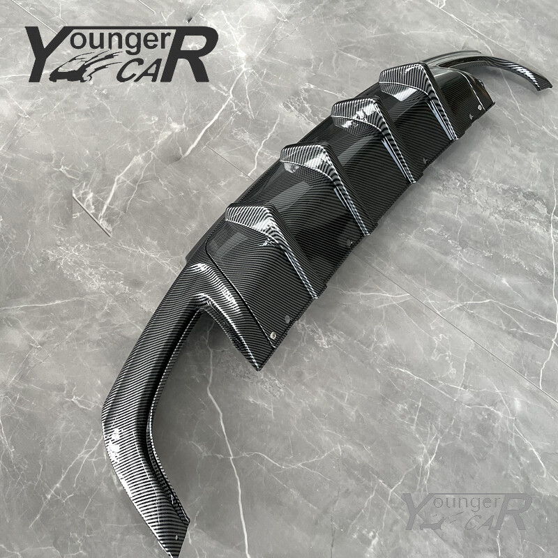 Rear Bumper Diffuser Fit For 2015-2023 Chrysler 300 Rectangle Carbon Fiber Style
