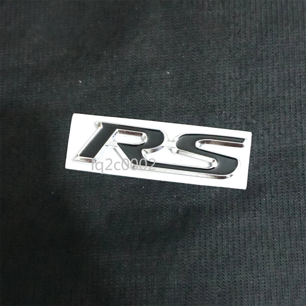 Black Silver RS Chrome Metal Big Grille Emblem + 3x Sticker Decal Badge AWD Line