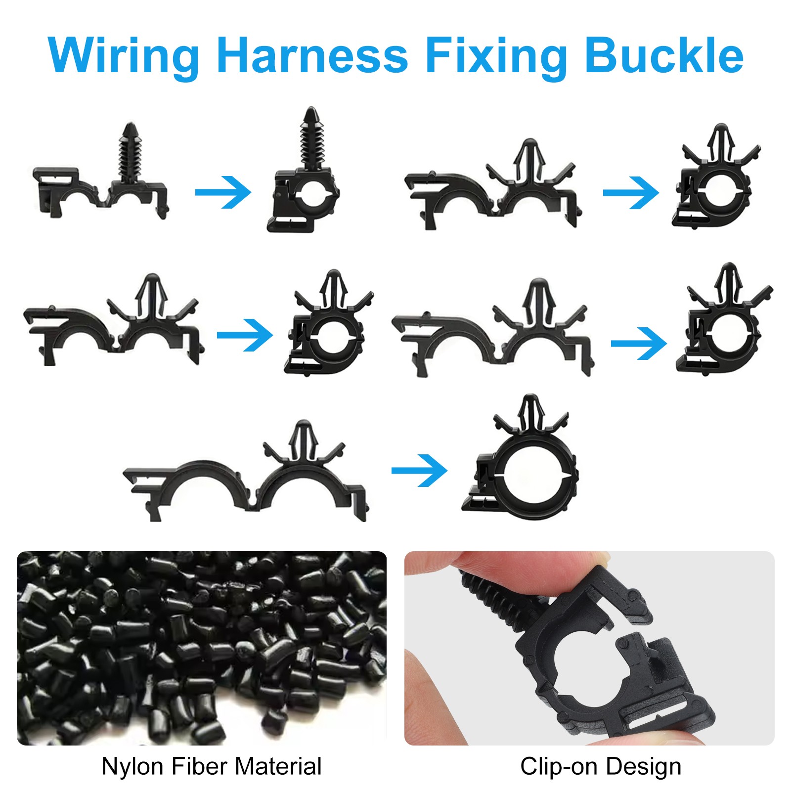 100x Car Wire Loom Routing Clip Push Mount Cable Tie Assortment Kit for Honda GM