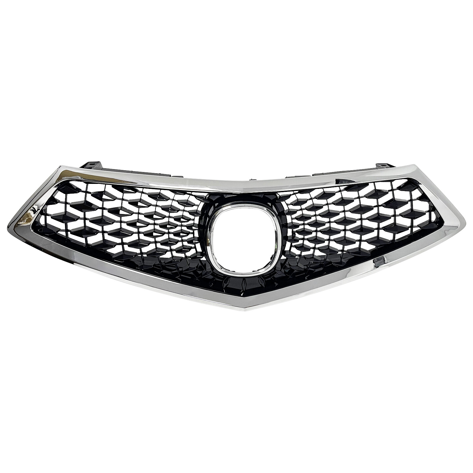 Black Front Bumper Upper Grille Grill W/Chrome Trim Fit 2018 2019 2020 Acura TLX