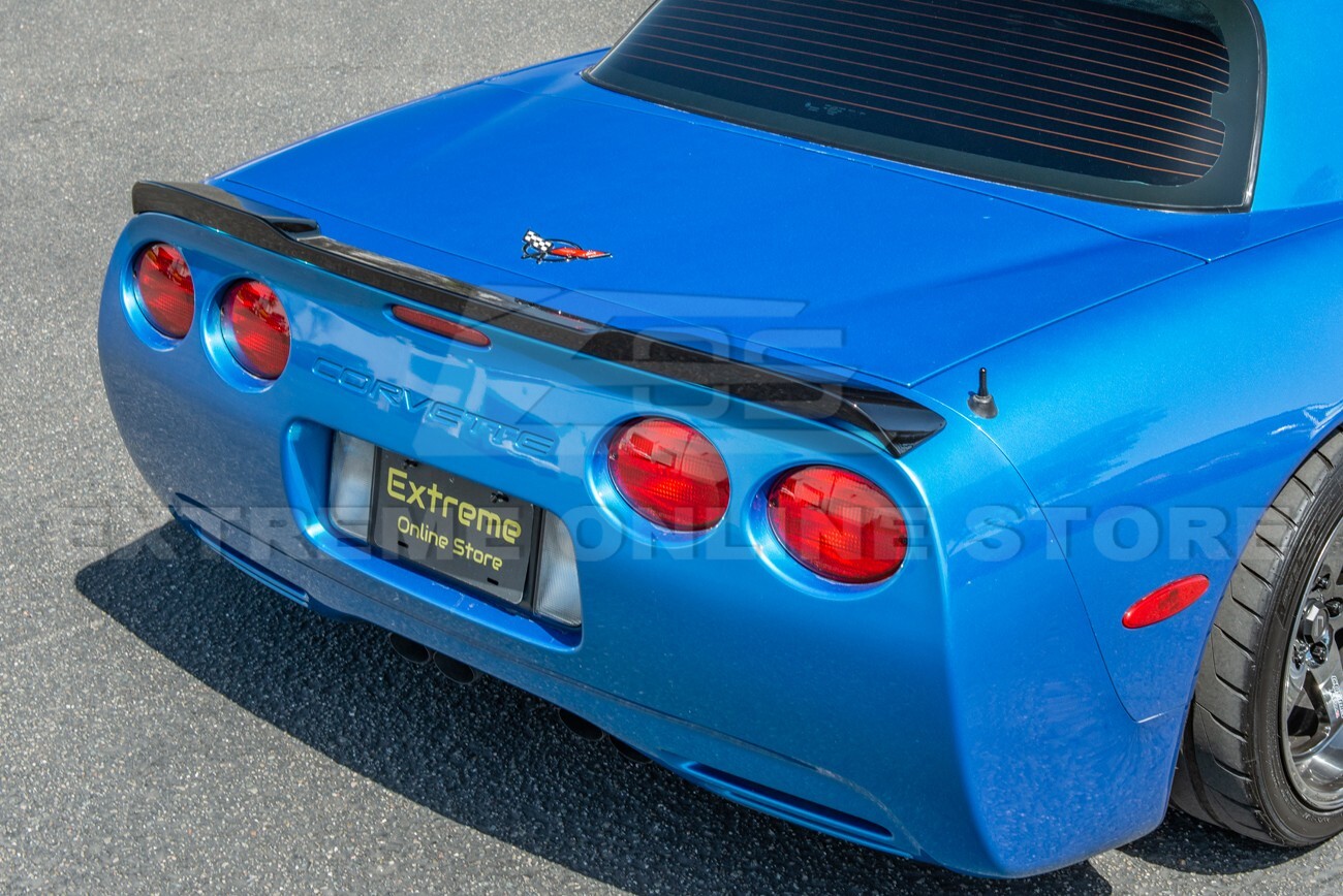 For 97-04 Corvette C5 ZR1 GLOSSY BLACK Front Vented Lip Side Skirts Rear Spoiler