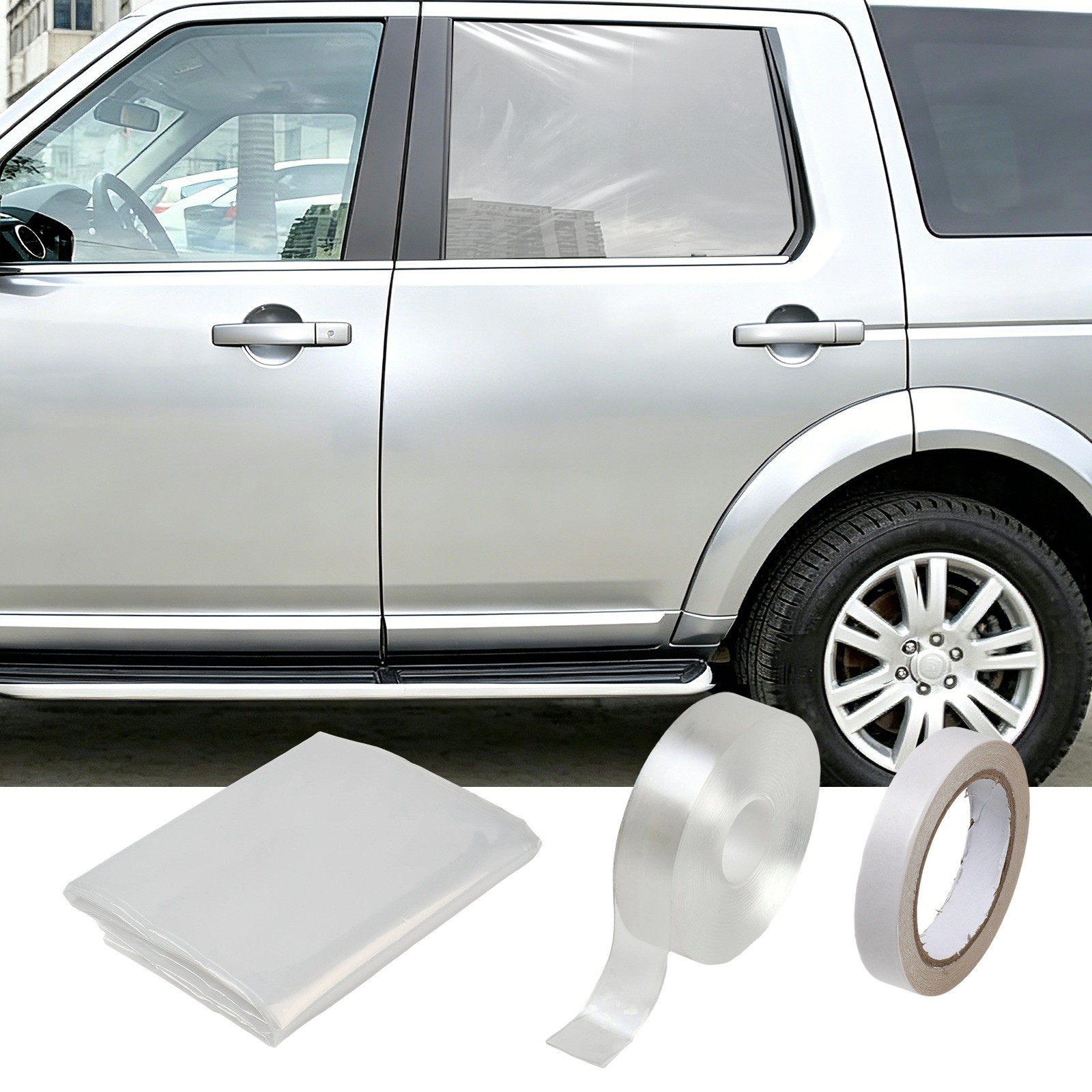 Temporary Car Window Cover for Broken Glass 78″x39″ Waterproof Plastic Film