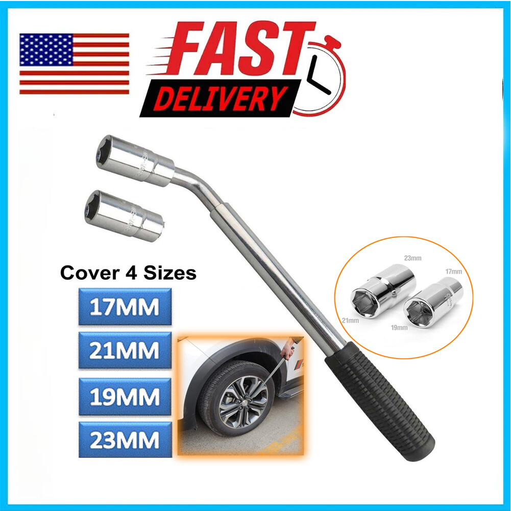 Lug Wheel Brace Wrench Tyre Spanner Sockets Nut Removal Repair Kit 17 19 21 23mm