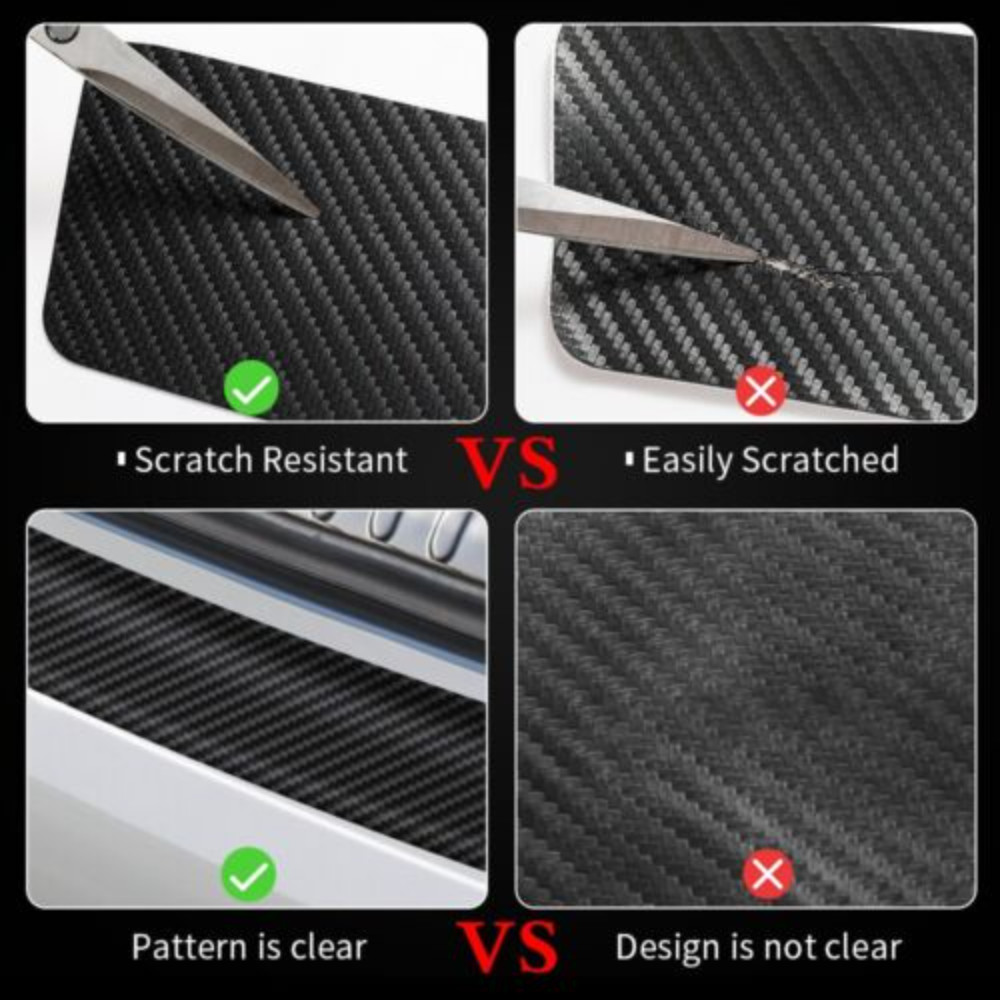 For Ranger 4pcs Car Door Sill Protector Carbon Fiber Leather Sticker