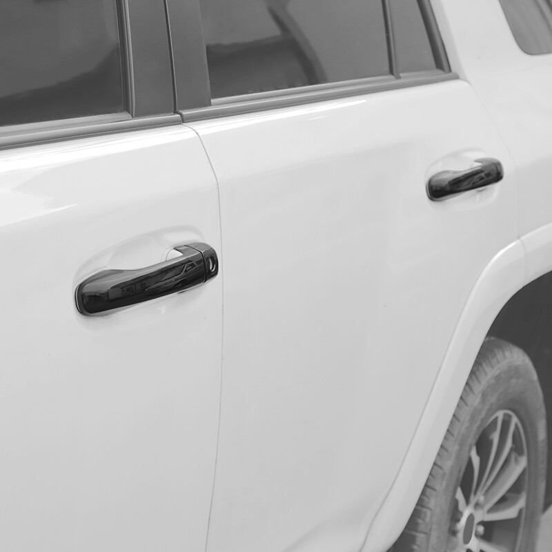 For 17+ 4Runner Shiny Black Door Handles Rearview Mirror Cover Trim Accessories