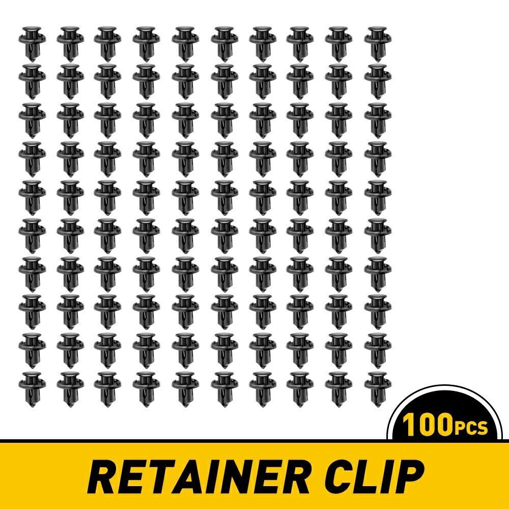 100PCS 10mm Bumper Clips Retainer Auto Car Plastic Rivets Fastener Fender Push