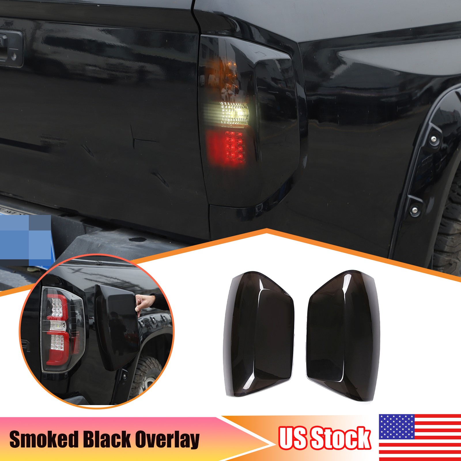 Smoked Blackout Tail Light Lamp Cover Bezel Overlay Trim For Toyota Tundra 14-21