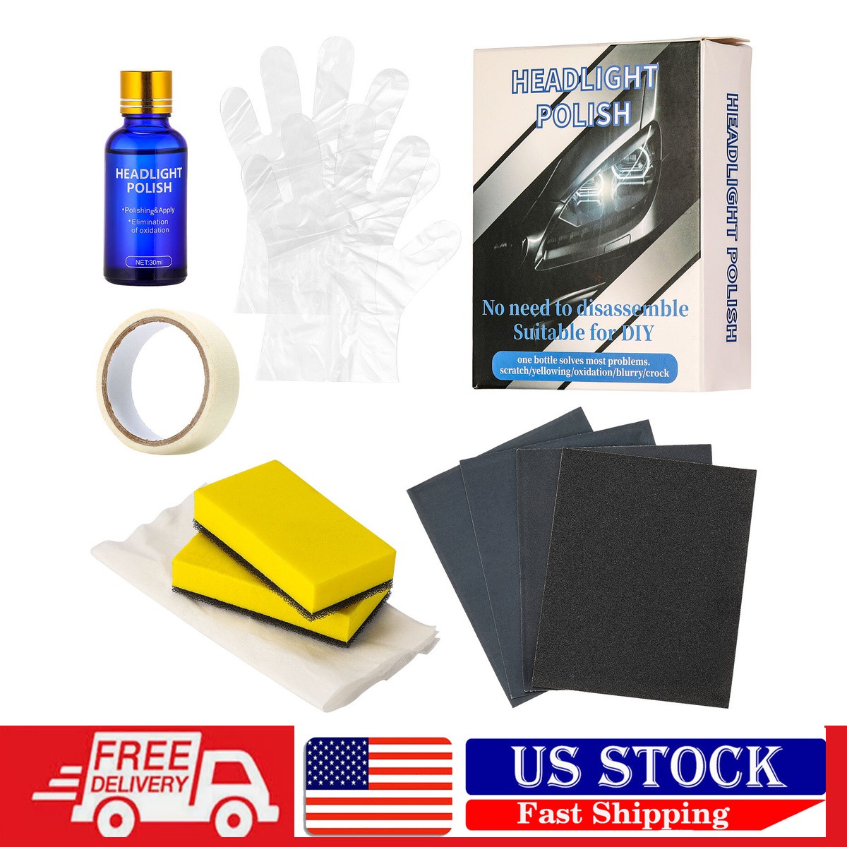 9H Repair Liquid Headlight Cover Len Restorer Polish Cleaner Car Accessories Tvd