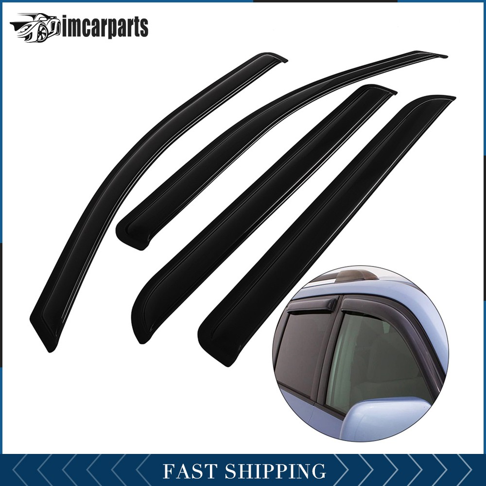 Window Visor Vent Shade For 14-20 Silverado/Sierra Crew Cab Wind Sun Rain Guard