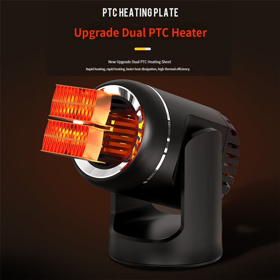 Car Heater Air Purifier Two Gear Cooling Fan Fast Heating Defroster Defogger 12V