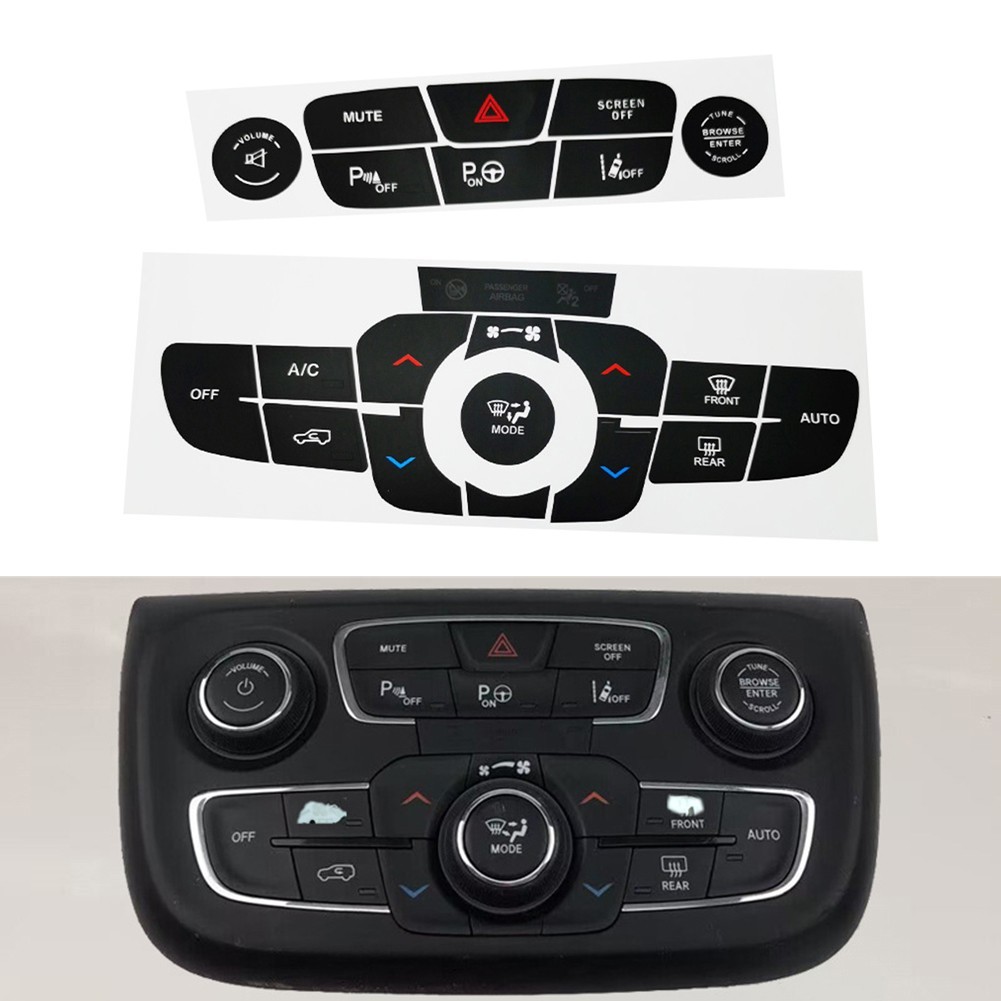 For Jeep Compass 2017-2021 Air Conditioning Button Repair Sticker Black