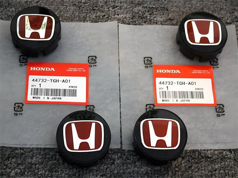 58mm HONDA CIVIC 02-03 4Pcs JDM Red Wheel Center Caps Hubs Cover Cap