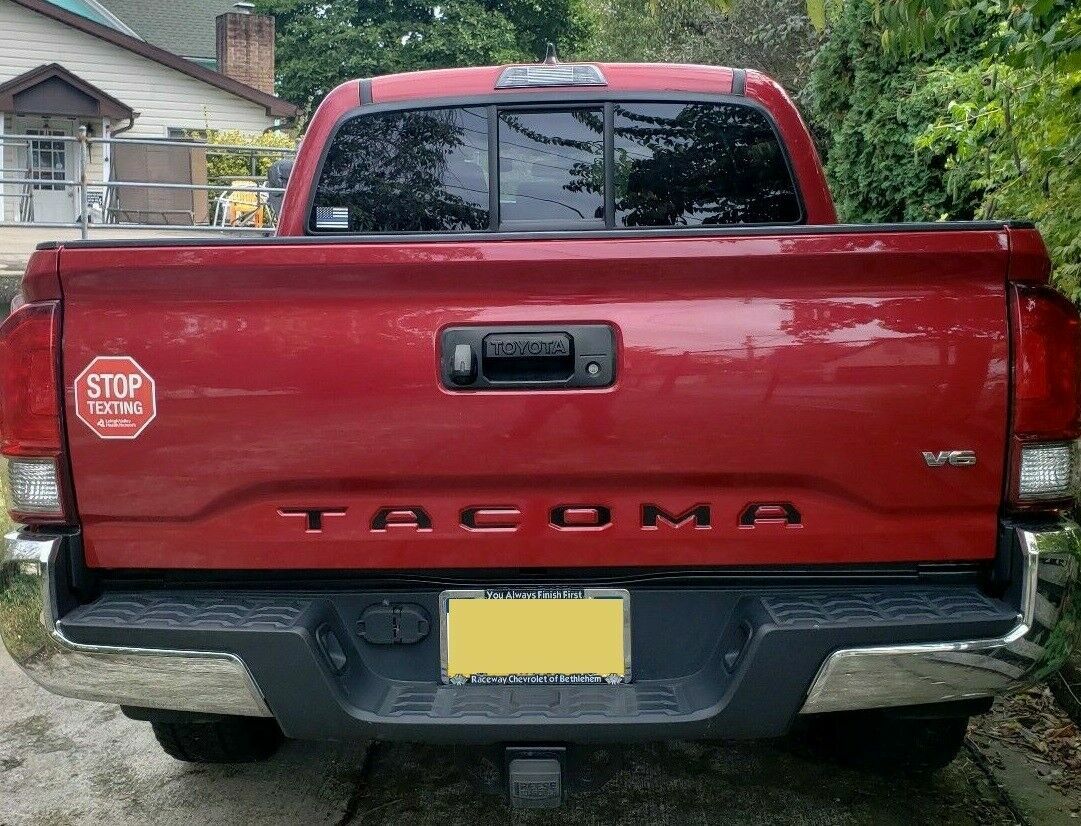 BLACK Tailgate Insert Letters Decal Vinyl Stickers for Toyota Tacoma 2016-22 New