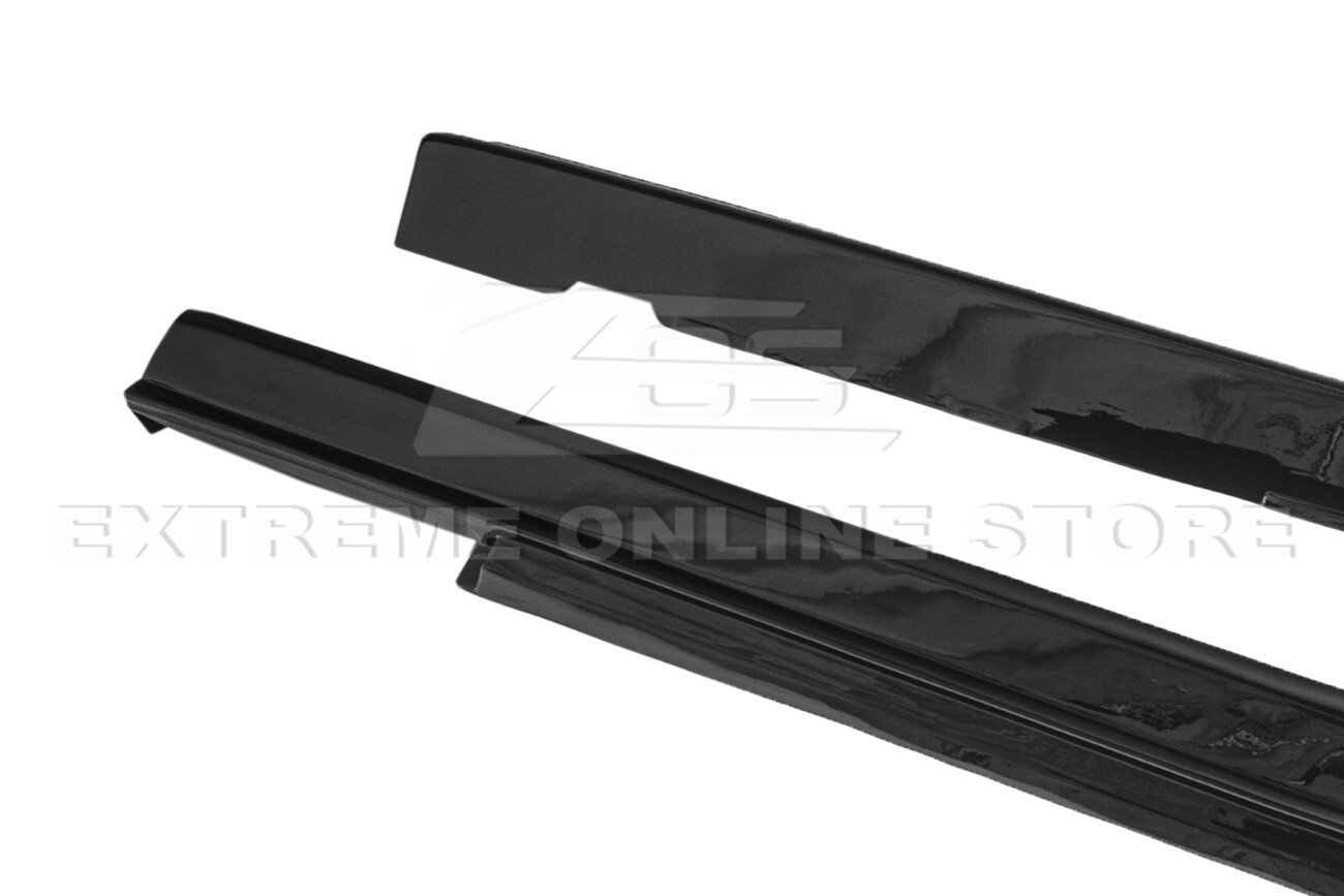 For 10-15 Camaro | ZL1 Style PAINTED GLOSSY BLACK Side Skirts Panel Extension