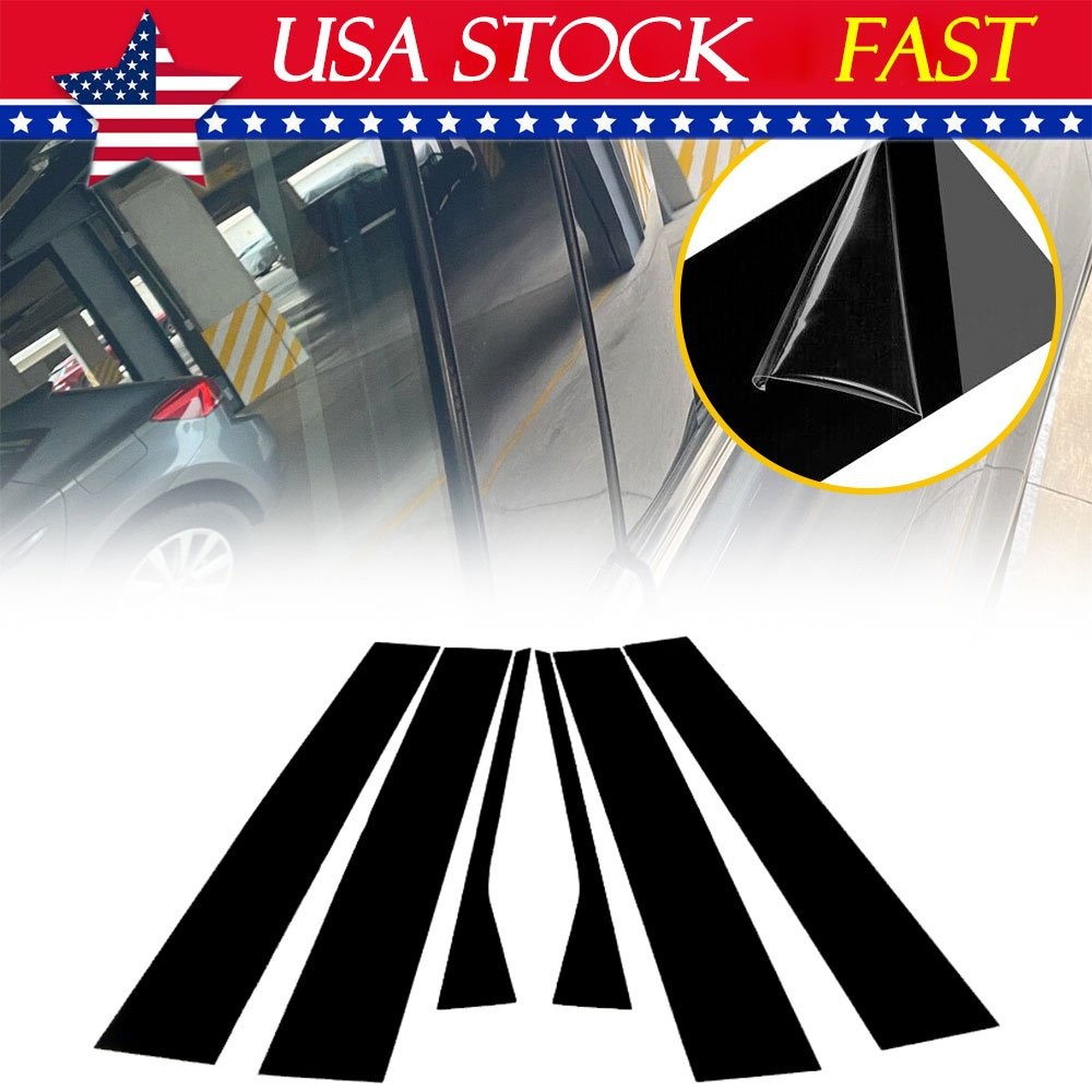 6X Glossy Black Pillar Post for 06-10 VW Jetta Sedan Door Cover Panel Trim EAH