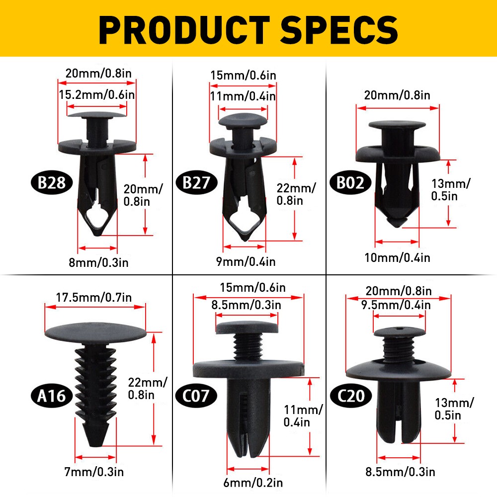 Accessories Clip Car Push Trim Bumper Rivet Panel Door Set Retainer Fastener USA