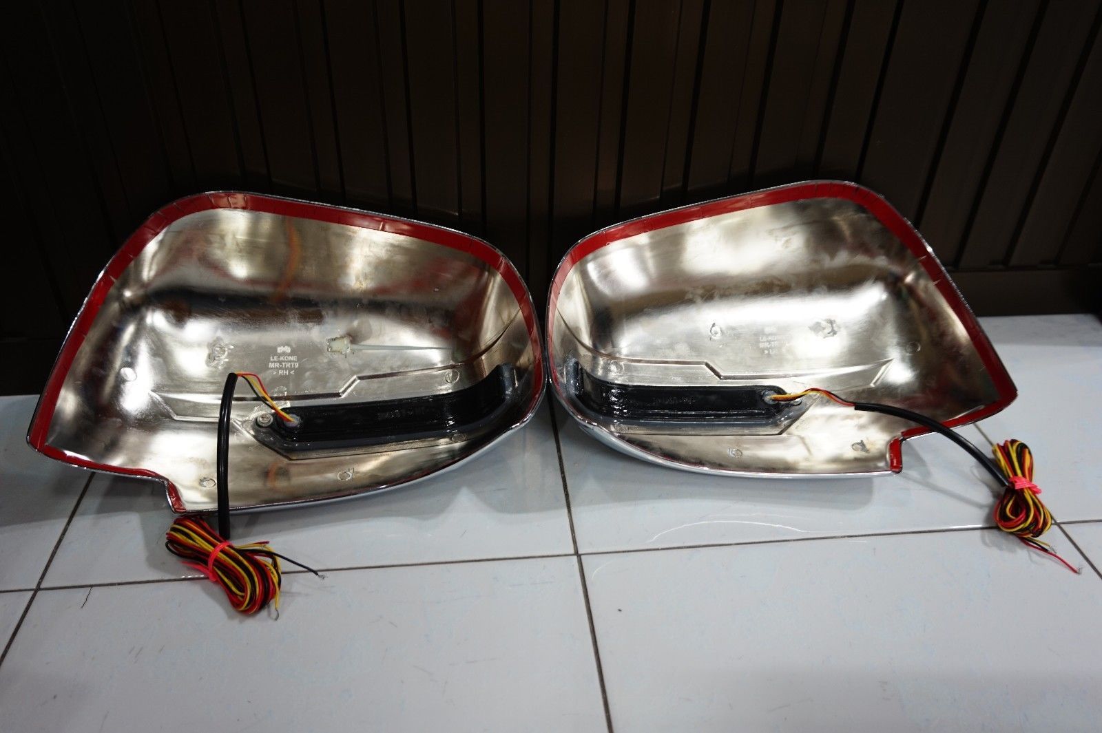 CHROME WING MIRROR COVER WITH BLUE/ORANGE LED FOR MITSUBISHI PAJERO SPORT 2015