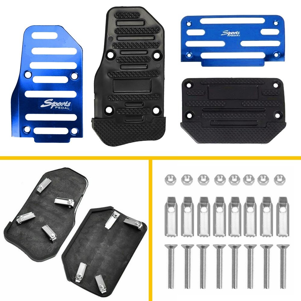 2PCS Non-slip Aluminum Alloy Auto Pedal Foot Pedals Pad Cover For Brake Clutch