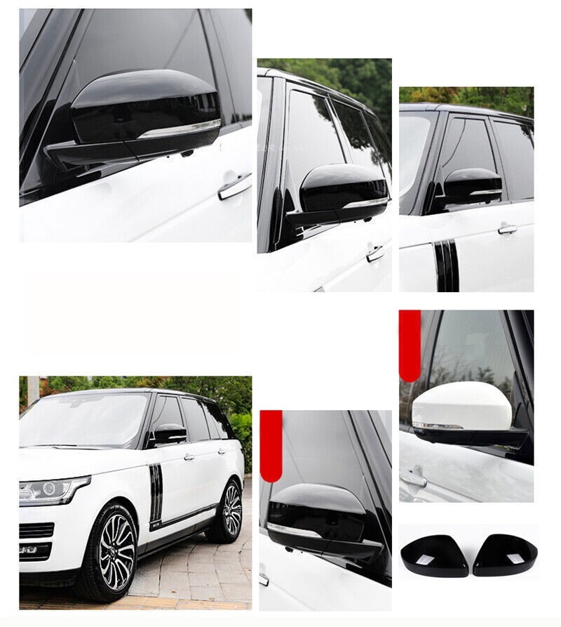 2X For Range Rover HSE L405 2013-2021 Glossy Black Side Mirror Cover Cap Replace