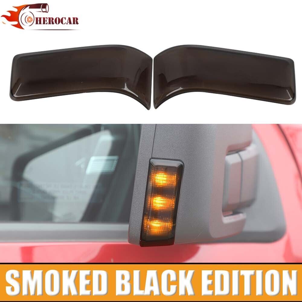 Rearview Mirror Turn Signal Light Cover Trim For Ford F150 2021-23 Smoked Black