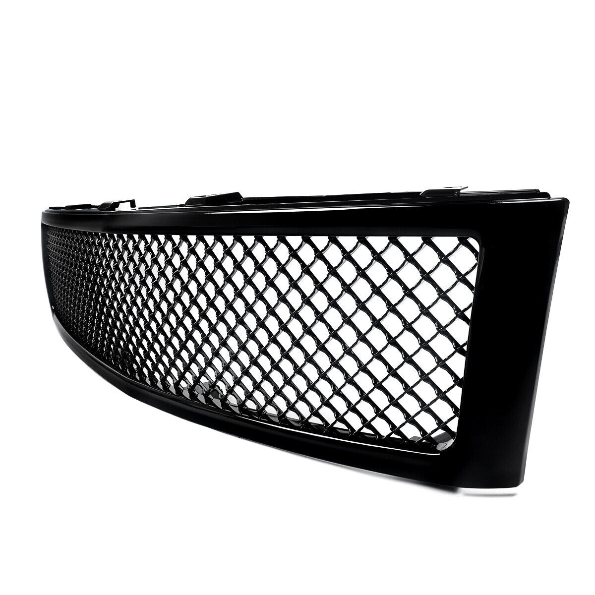 For 2007-2013 Chevrolet Silverado 1500 Gloss Black Front Hood Mesh Grille Grill