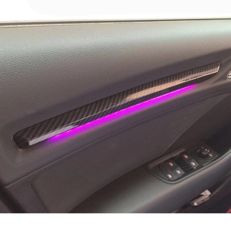 For Audi A3 S3 8V 2014-2019 car door LED Lampshade Decoration Carbon Fiber Color