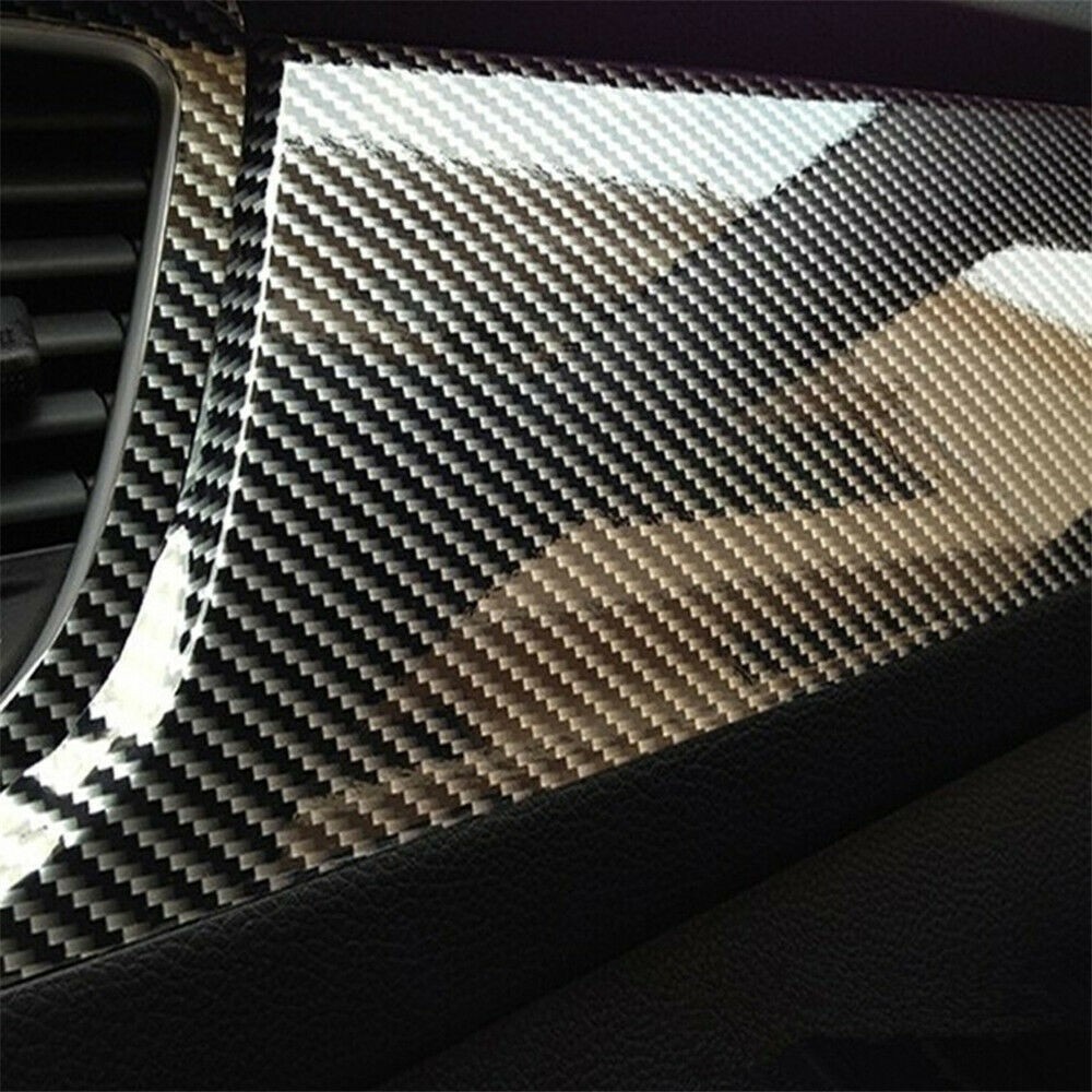 5D Carbon Fiber Black High Gloss Glossy Auto Vinyl Wrap Sticker Decal Sheet Film