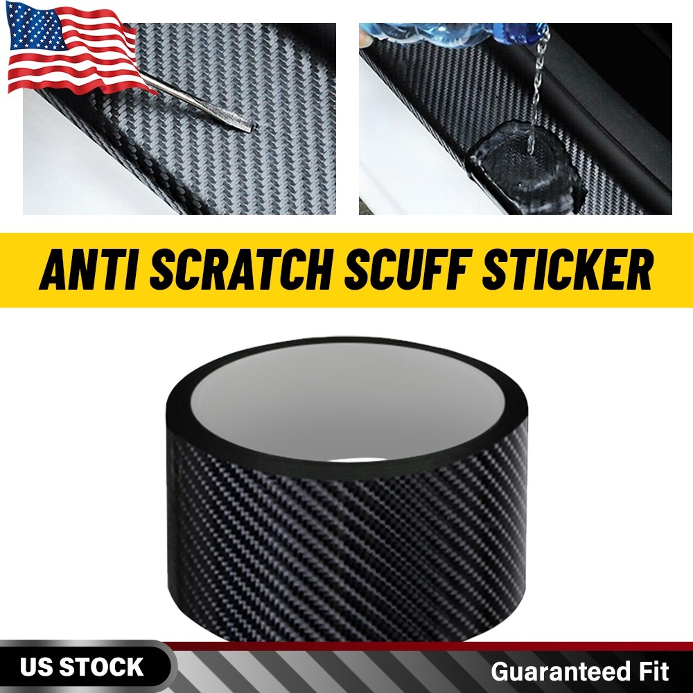 10FT Car Door Edge Guard Protector Anti-Scratch Adhesive Tape Carbon Fiber Strip