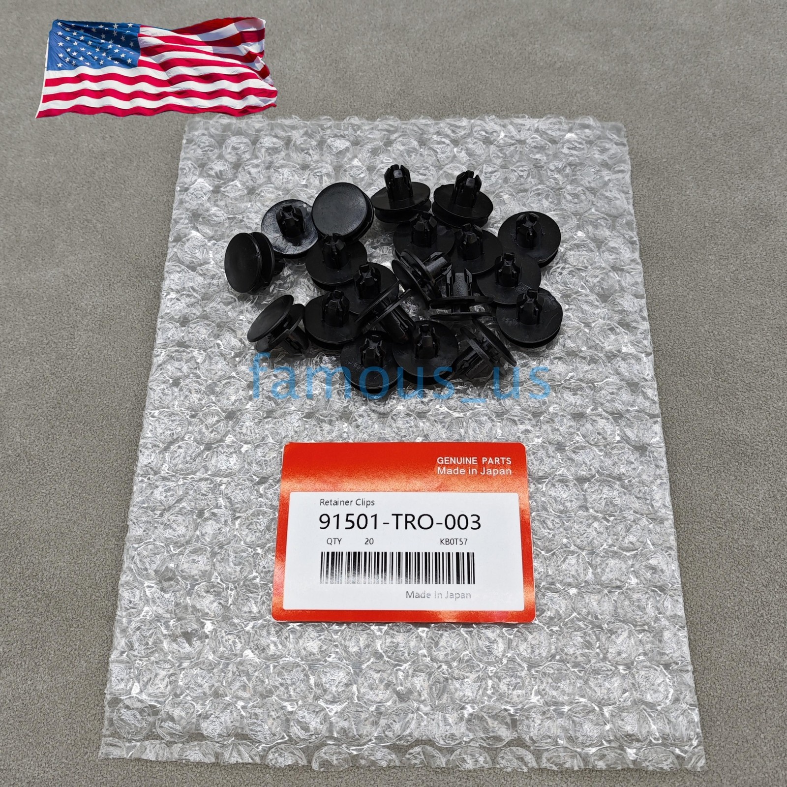 OEM! 20Pcs Fender Push Type Retainer Clips For Honda Acura 91501-TR0-003 US!!
