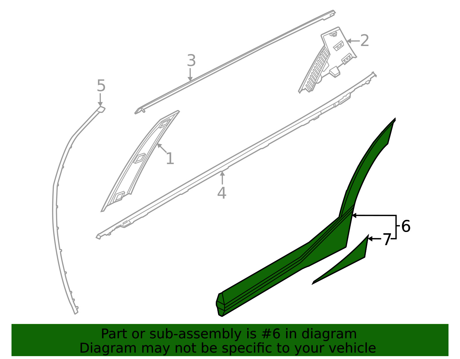 GENUINE REAR Door Lower Molding RIGHT ⭐OEM⭐ 2022-2024 Kia EV6 WIND 87732CV100AHV