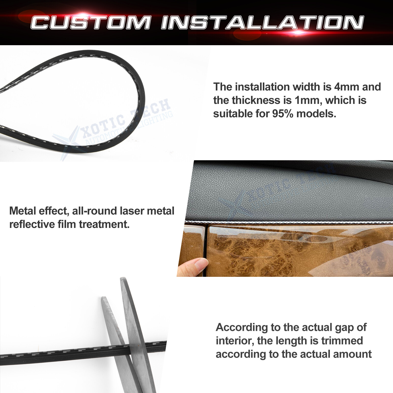 Carbon Fiber Style Car Interior Door Gap Accessories Insert Trim Line w/ Tool 5M