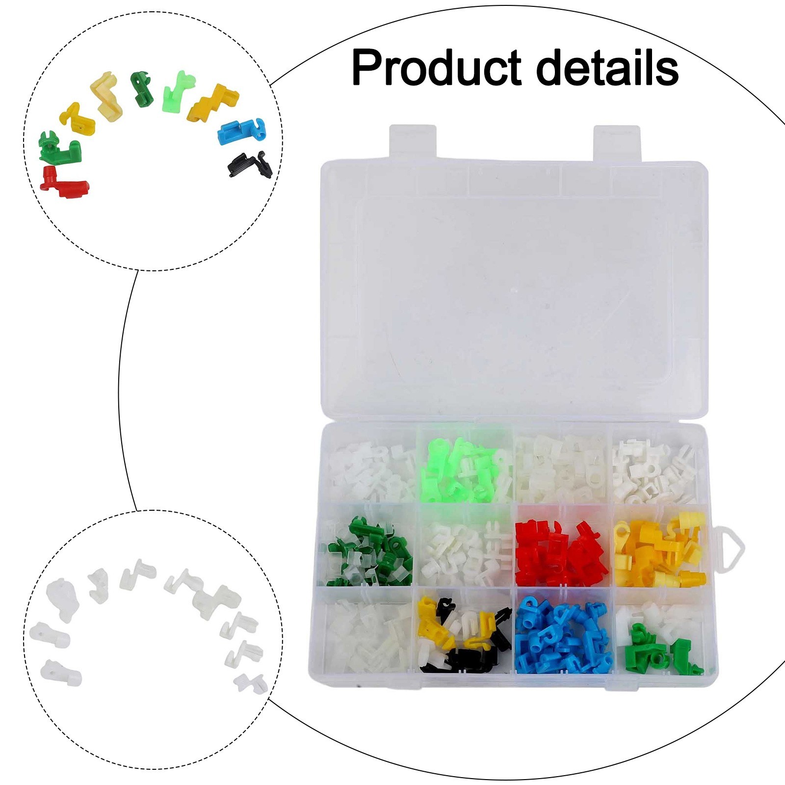 Simple Installation Door Lock Rod Clips Assorted Car Wire Clips Pack of 160