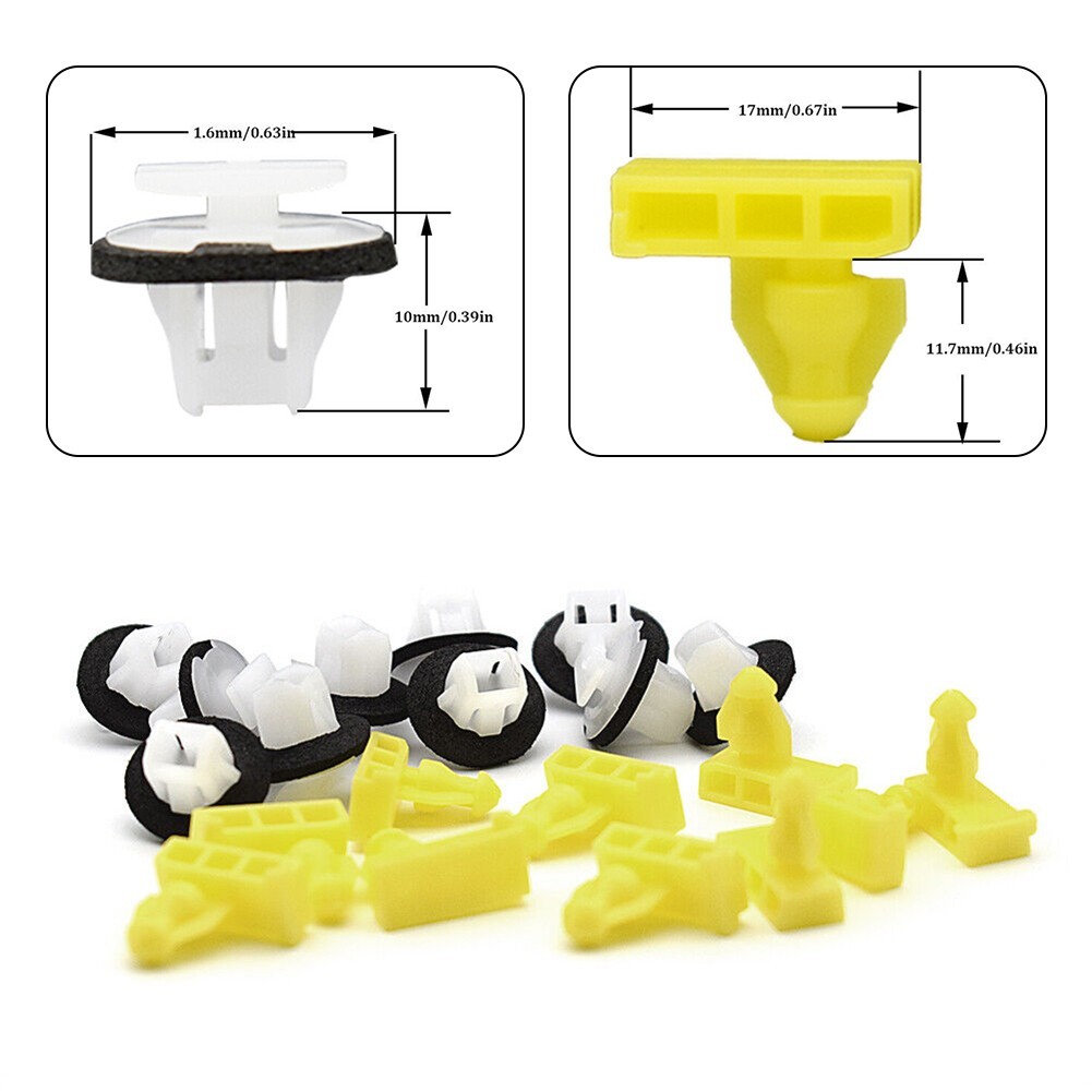 Yellow Clip Washers White Clips 76847-JG00A 76882-JG10A For Nissan Juke