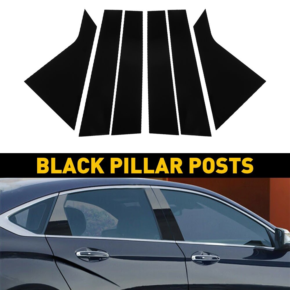 For 2014-20 Chevy Impala Glossy Black Pillar Trims Posts 6pcs Piano Covers EOA