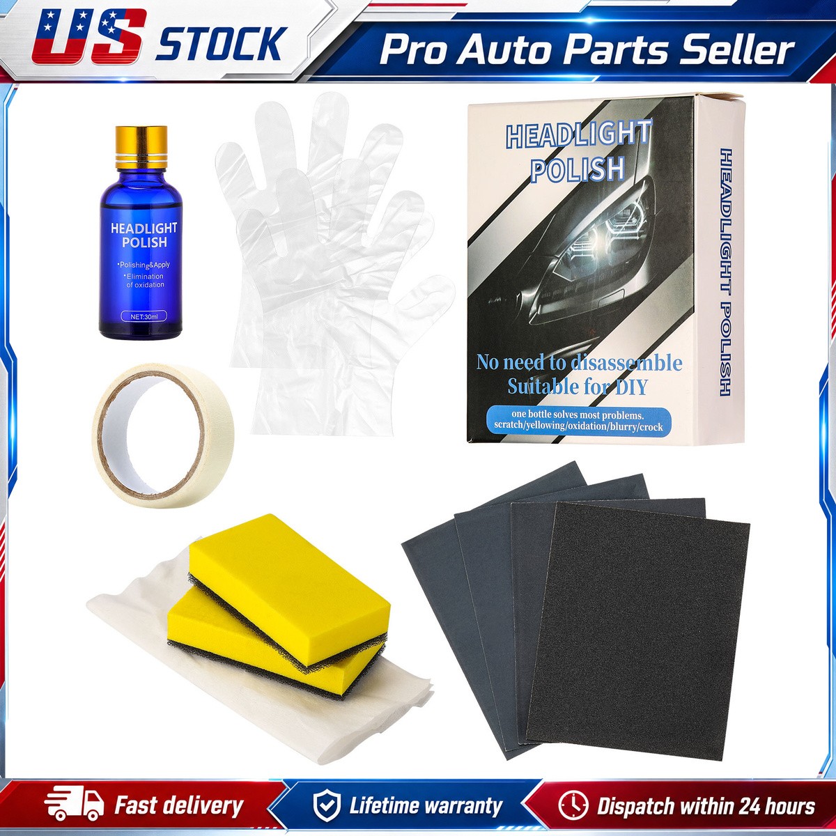 Easy Installation 9H Headlight Cover Len Restorer Cleaner Repair Liquid 30ML