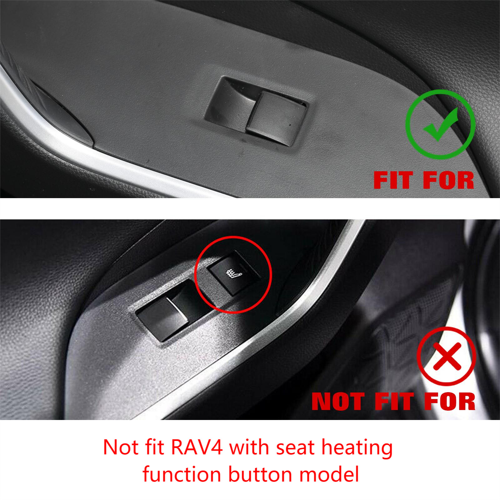 Wood Grain Style Window Lift Button Overlay Cover Trim For Toyota RAV4 2019-up