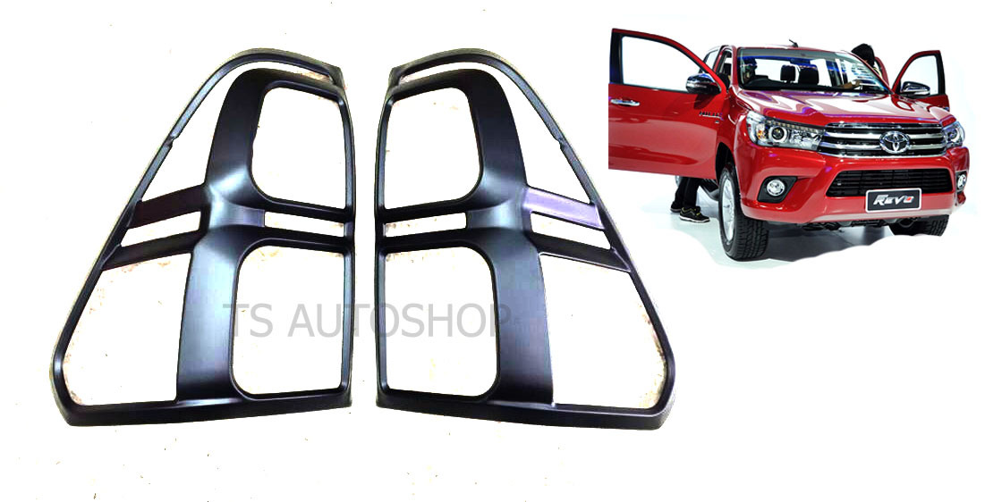 TAIL LAMP LIGHT MATTE BLACK COVER TRIM FOR TOYOTA HILUX REVO SR5 M70 M80 2015-ON