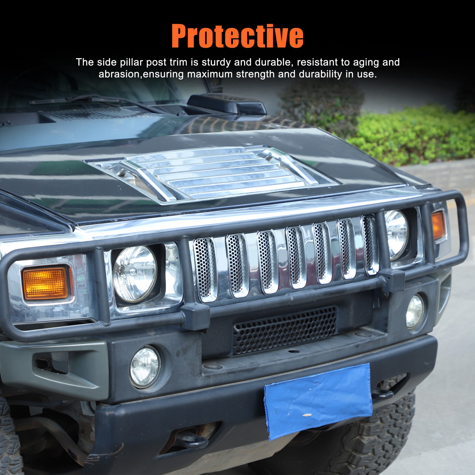 Front Grille Inserts Cover Trim Accessories ABS Chrome For Hummer H2 2003-2007