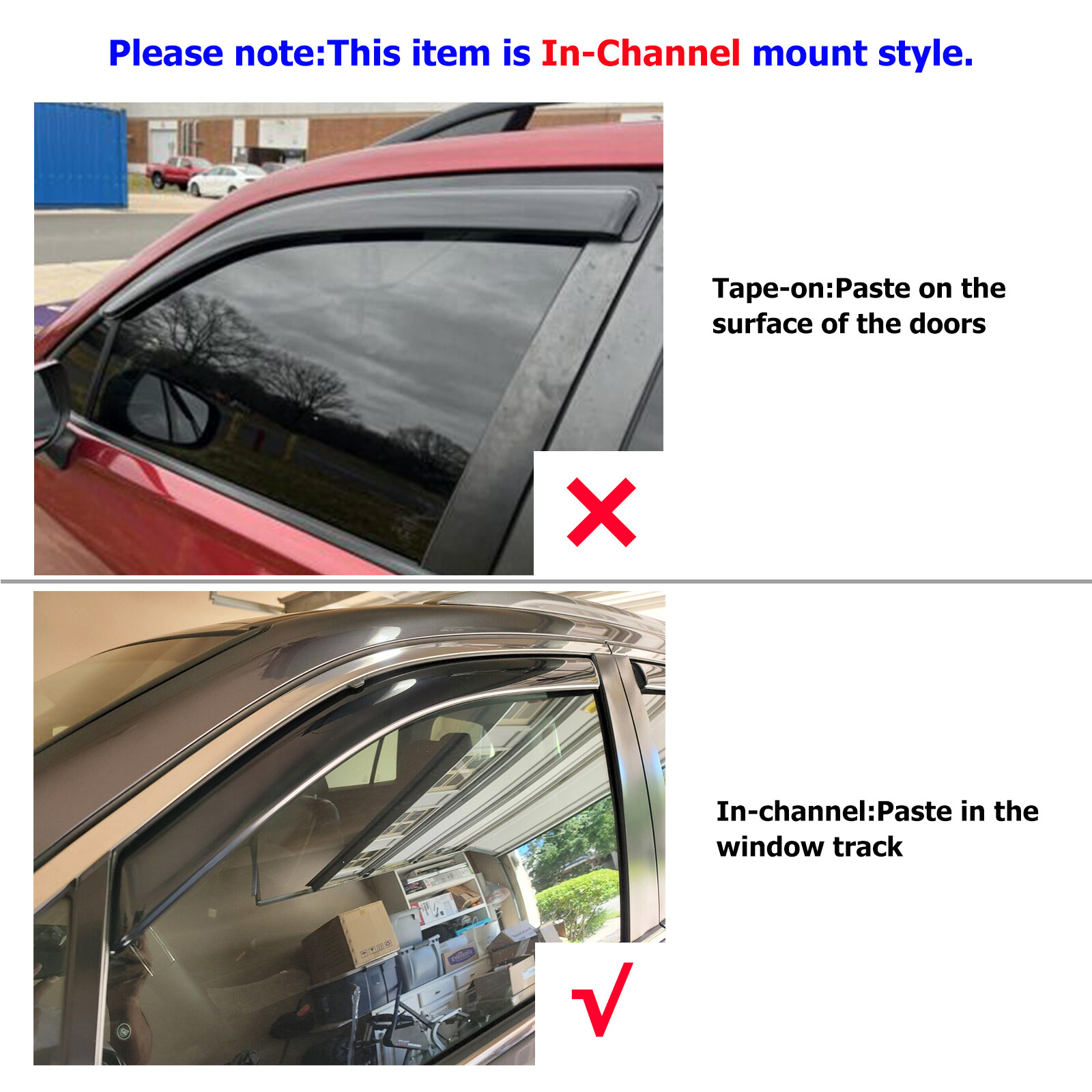 Fits 2019-2025 Toyota RAV4 In-Channel Style Vent Shade Window Visor Deflectors