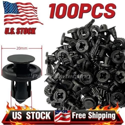 100Pcs Bumper Clips 10mm Hood Fender Push Rivets Retainer Fasteners For HondaA·