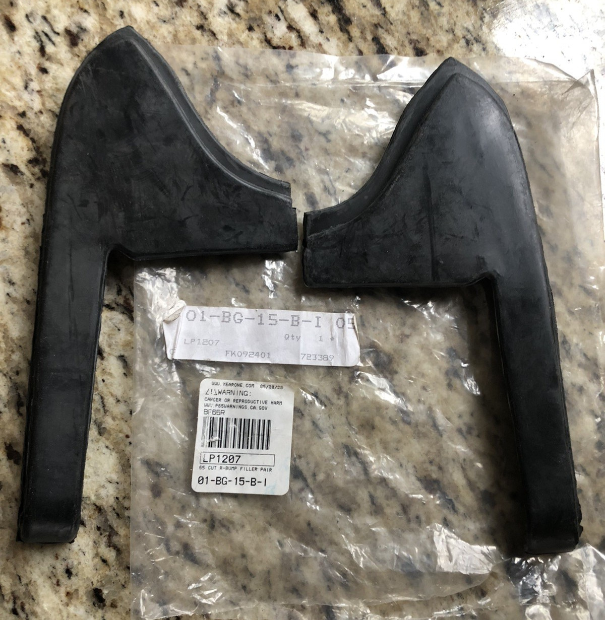 1965 Oldsmobile Cutlass 442 “New Other” NORS Rear Bumper Filler Pair—-LP-1207