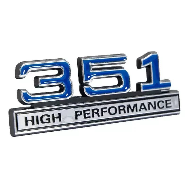 351 Windsor Cleveland 5.8 Liter High Performance Emblem 3D Logo in Blue & Chrome