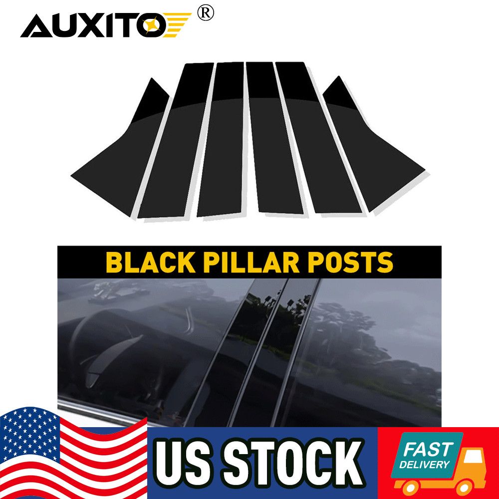For Honda Accord 2018-2020 Black Pillar Posts Window Door Trims Covers Set 18-20