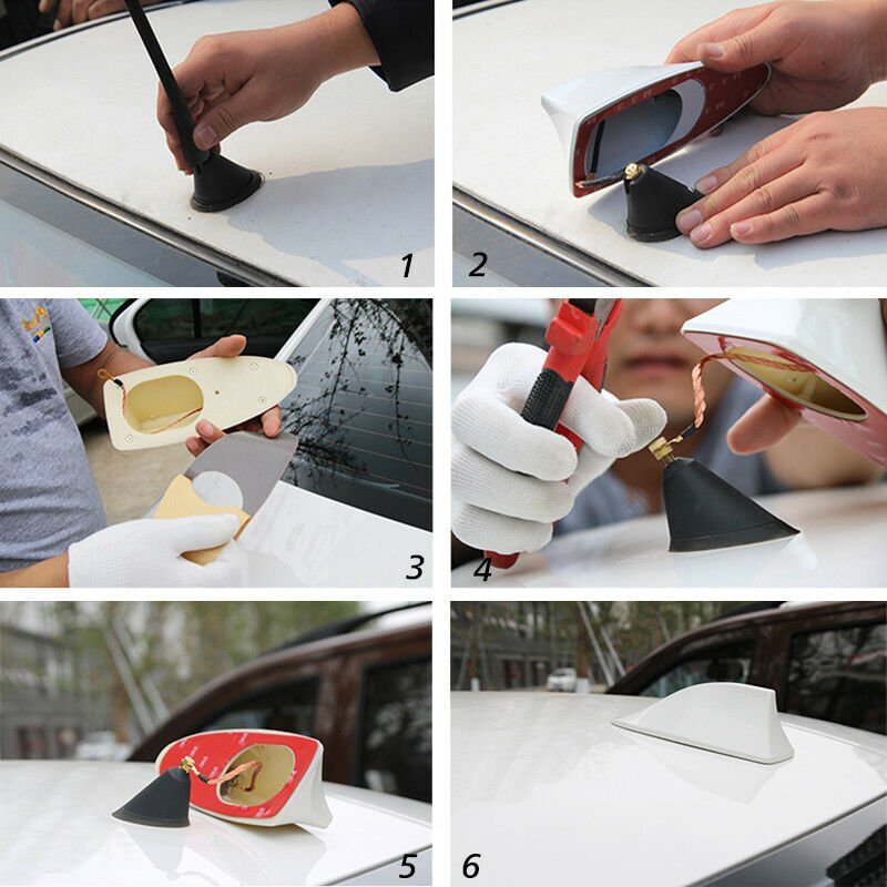 Black Universal Car Roof Radio AM/FM Signal Shark Fin Style Aerial Antenna Cover