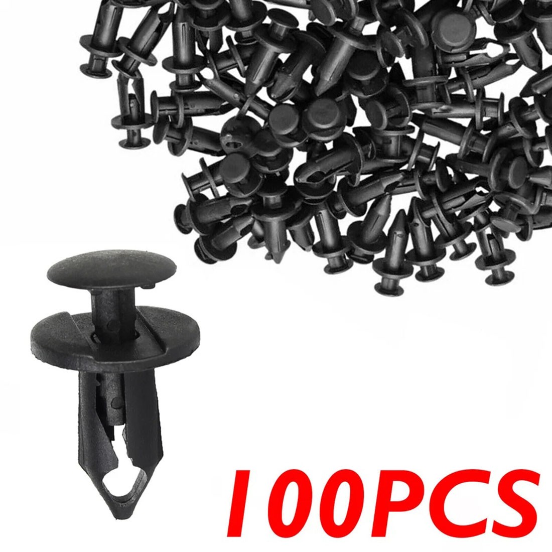 100X 8mm Bumper Clips Auto Car Hole Plastic Rivets Fastener Fender Push Pin