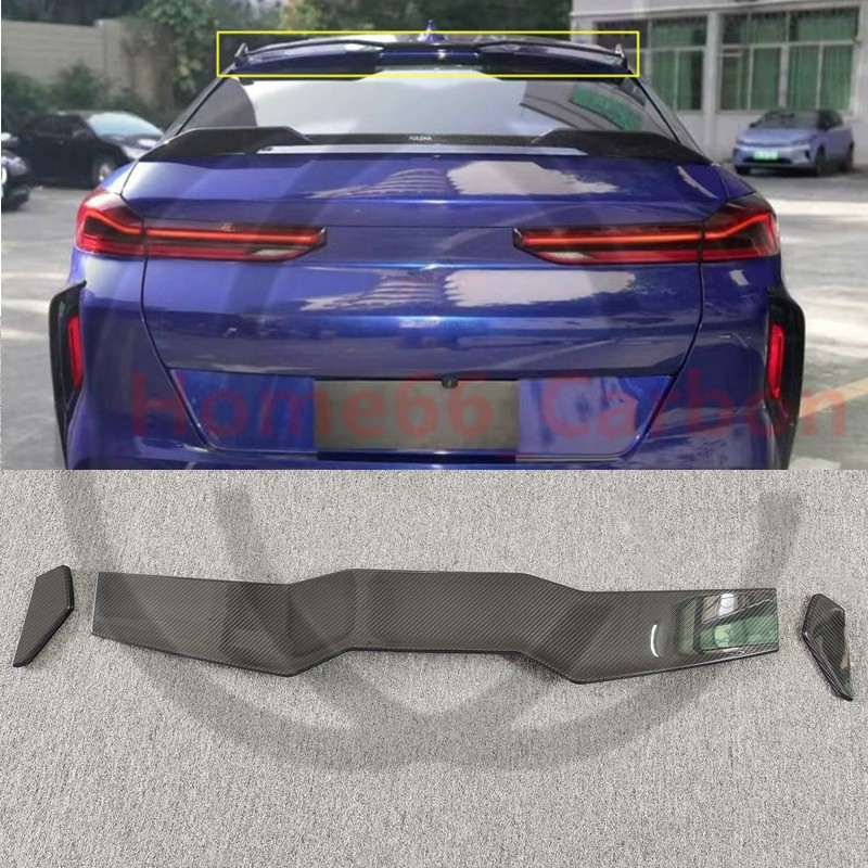 🔊Real Carbon Fiber Rear Roof Spoiler Top Wing Lip Fits For BMW X6M F96 2020-23