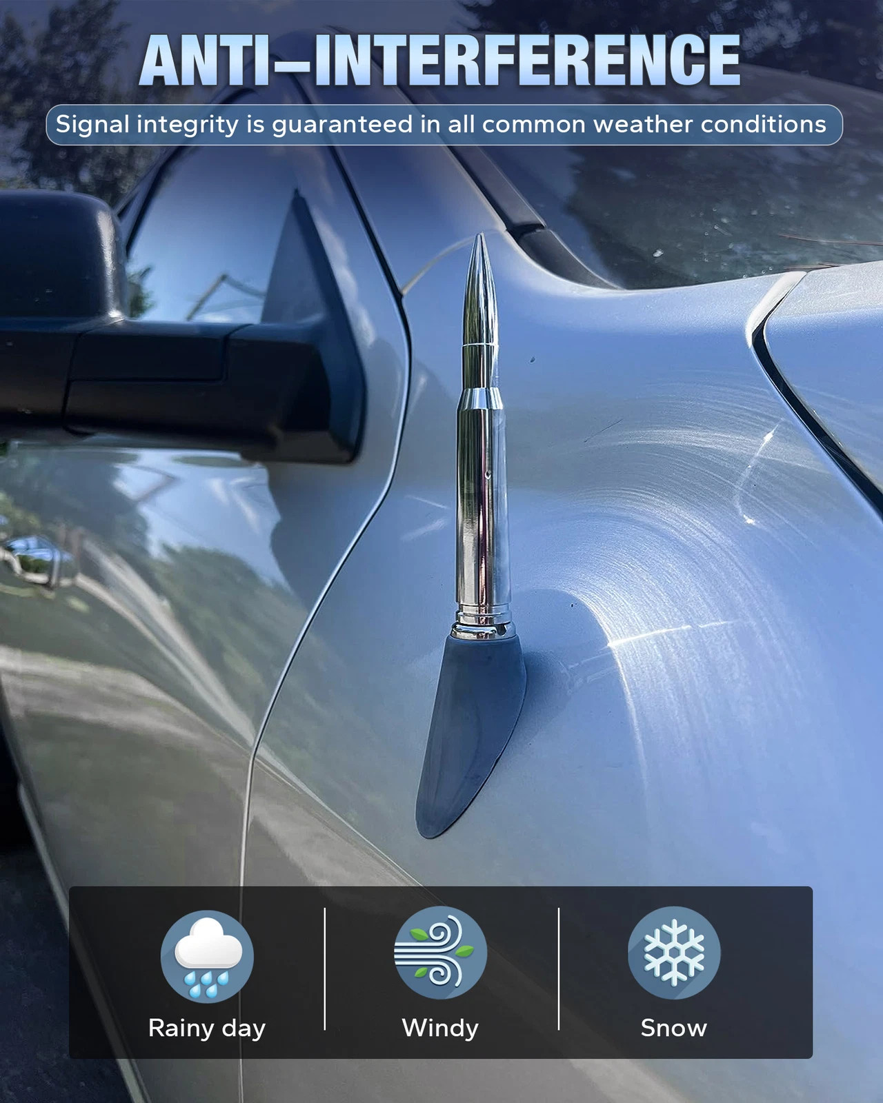 5.3inch Short Aluminum Antenna Mast AM/FM for Nissan Rogue Select Sport 2014-20
